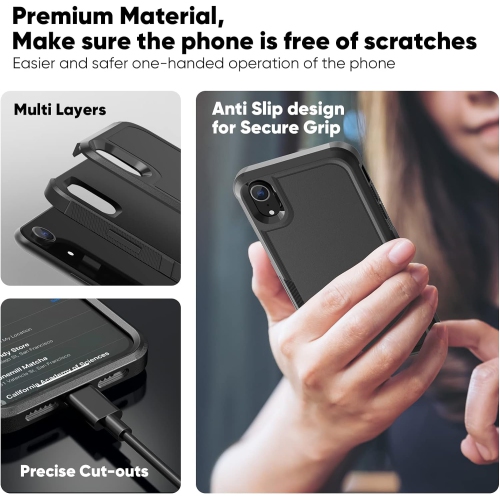 [CS] Dual Layers Heavy Duty Rubber Armor Bumper Hard Case Cover for iPhone XR, Teal