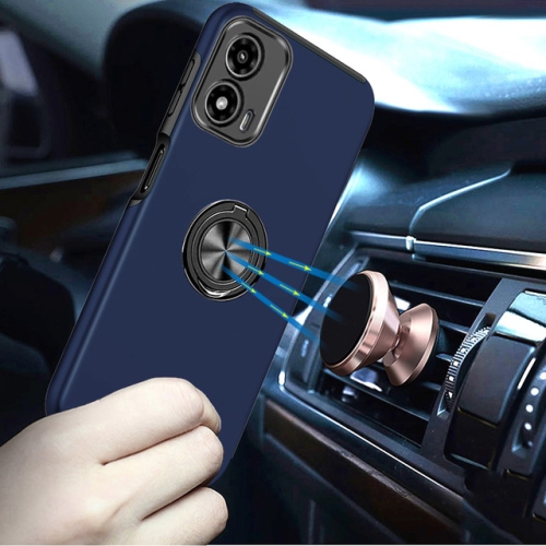 [CS] Étui en anneau invisible avec béquille magnétique hybride pour Moto G Stylus 5G 2024 de Motorola, bleu marine