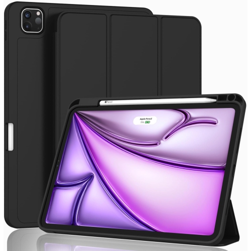 [CS] Étui magnétique mince Smart Cover avec support à crayons pour Apple iPad Pro de 13 po 2024 Go, noir