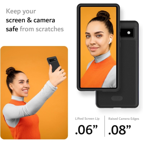 Étui MergeGrip de TUDIA pour Pixel 6a de Google de qualité militaire - Noir mat