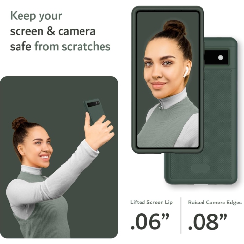 Étui MergeGrip de TUDIA pour Pixel 6a de Google de qualité militaire - Vert pin