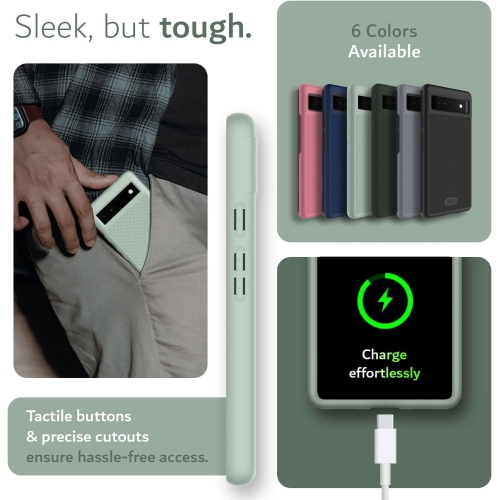 Étui MergeGrip de TUDIA pour Pixel 6a de Google de qualité militaire - Lys verts