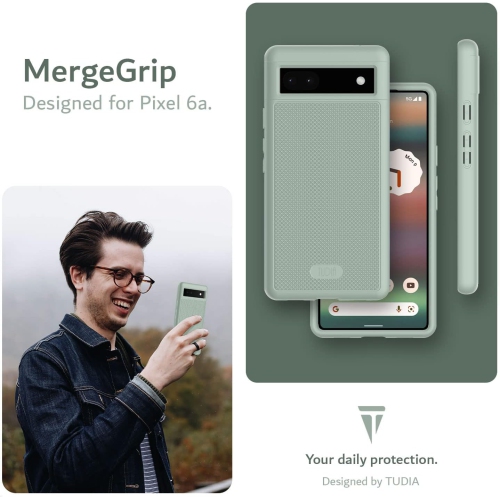 Étui MergeGrip de TUDIA pour Pixel 6a de Google de qualité militaire - Lys verts