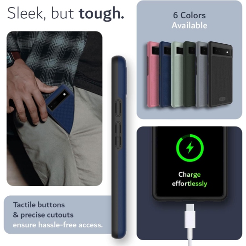 Étui MergeGrip de TUDIA pour Pixel 6a de Google de qualité militaire - Indigo