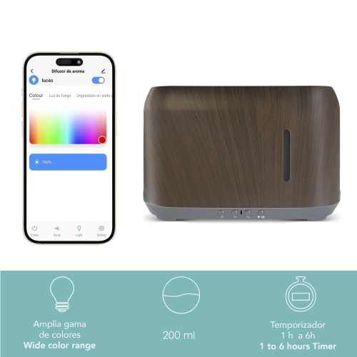 Lloyd's Smart Aroma Diffuser, 240ml 3 in 1 Aromatherapy Essential Oil Diffuser, Night Lamp with Relaxing Sounds, Vaporizer Humidifier, Compatible