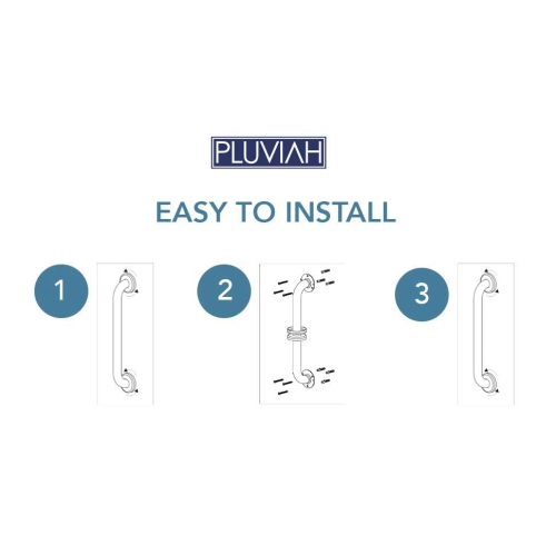 Pluviah Bathroom Grab Bar Handle for Seniors Hand Rail for Shower, Toilet, Tub, Handicap, Elderly, Injury, Kid, Senior Assist Bath Handle