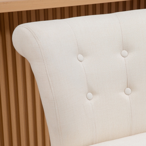 HOMCOM Counter Height Bar Stools Set of 2, Upholstered Bar Chairs with Button Tufted Back, Wood Legs, Footrest, Modern Nailhead Trim Barstools for