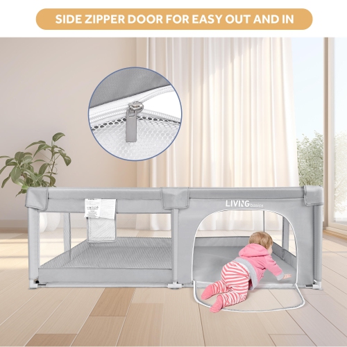 Extra Large Baby Playpen, 186x156x65cm Baby Playard Kids Activity Center Infant Playing Game Fence Baby Gates with Door