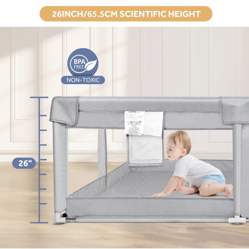 Extra Large Baby Playpen, 186x156x65cm Baby Playard Kids Activity Center Infant Playing Game Fence Baby Gates with Door