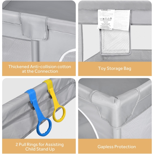 Extra Large Baby Playpen, 186x156x65cm Baby Playard Kids Activity Center Infant Playing Game Fence Baby Gates with Door