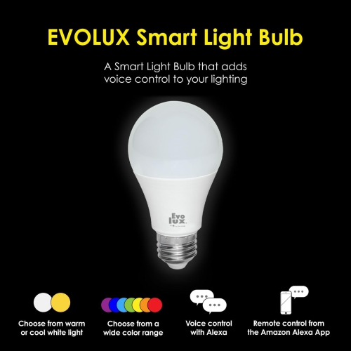 WiFi LED Dimmable Smart Light Bulbs - Smart Bulb Compatible with Alexa, 806 Lumens, Easy to Set Up, Energy Saver for 2.4 GHz Networks - Multicolor +