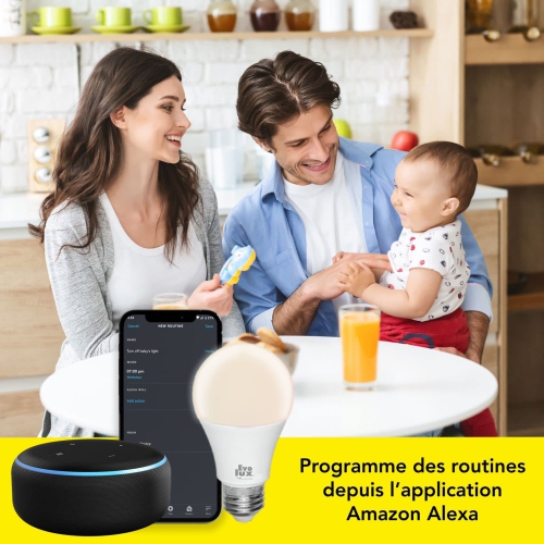 WiFi LED Dimmable Smart Light Bulbs - Smart Bulb Compatible with Alexa, 806 Lumens, Easy to Set Up, Energy Saver for 2.4 GHz Networks - Multicolor +