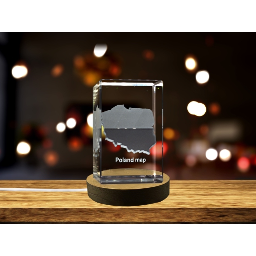 Poland 3D Engraved Crystal Keepsake/Gift/Decor/Collectible/Souvenir