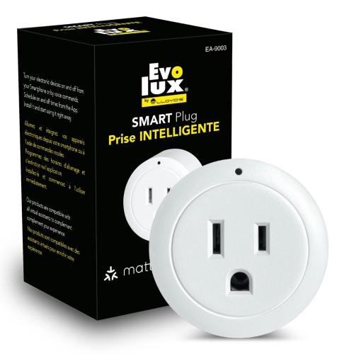 Evolux de la prise intelligente Wi-Fi de Lloyd, compatible avec Alexa, iOS, Android, Assistant Google, assistant HOMEKIT. Protocole de connectivité