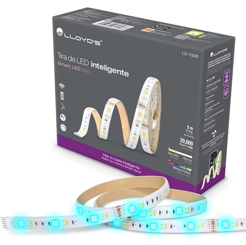 Lloyd's Smart LED Strip Lights - 5 Meter, WiFi, Colour Changing Indoor RGB Light, Compatible with Alexa and Google, Remote Controlled, Strip Lights