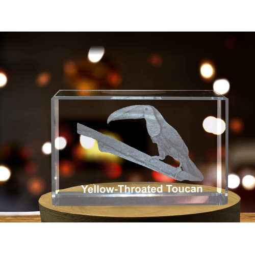 Toucan 3D en cristal gravé jaune Keepsake/cadeau/décor/objet à collectionner/souvenir