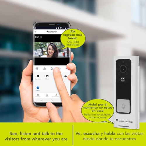 Lloyd's Advanced Video Doorbell Camera Wireless Outdoor Security with Rechargeable Battery, 2-Way Audio, Full HD 1080P, Supports Night Vision &