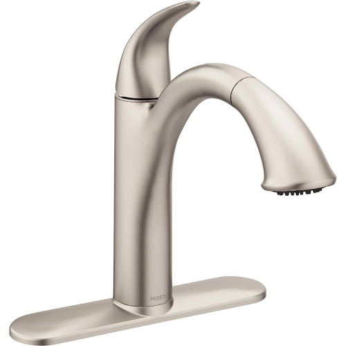 MOEN  7545Srs Camerist One-Handle Low Arc Pullout Kitchen Faucet, Spot Resist Stainless