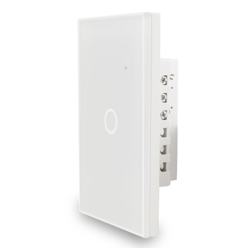 Lloyd's Smart WiFi Switch, Compatible with Alexa and Google Home, 100-240 V~ 50/60 Hz, 15 A, Tempered Glass, Color: White.