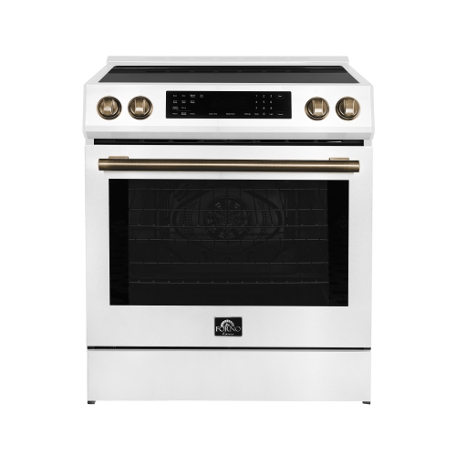Forno Donatello Espresso 30-Inch Slide-In Induction Range White