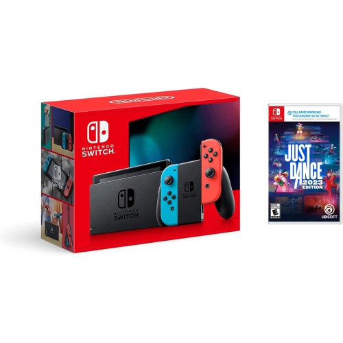 Nintendo Switch Neon Red/Blue Console with Just Dance 2023 Game