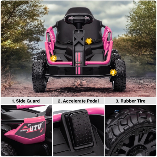 Voltz Toys 6 Wheel UTV, 24V Ride-on Car with 4WD, Remote Control, and EVA Tires - The for Kids 3-8 Years Old