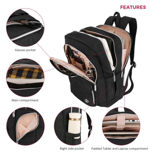 Swissdigital Design SSD Finder Smart Backpack - Includes Apple Find Me, School Tablet Bag, College, University Laptop Bag ,KATY ROSE Model Rucksack -