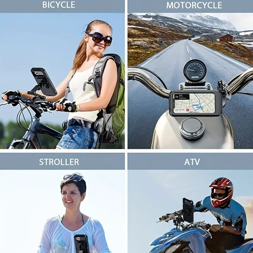 All-Weather Waterproof Motorcycle Phone Holder - 360° Swivel Adjust, Universal Bike/GPS Mount with Secure Lock - Seamless Navigation and Hands-Free