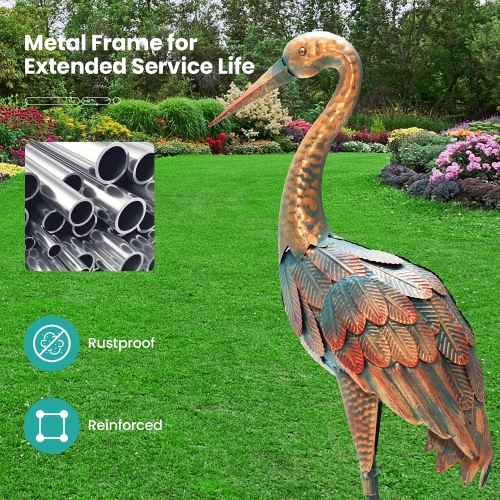 Costway 2-Piece Metal Garden Statue Sculpture Set Outdoor Yard Lawn Decoration