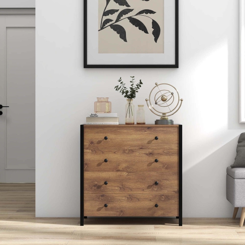 Commode moderne à 4 tiroirs avec commode en bois de Costway