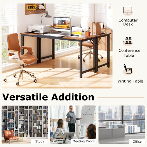 Costway Set of 6 63" Large Computer Desk Writing Workstation Conference Table Home Office