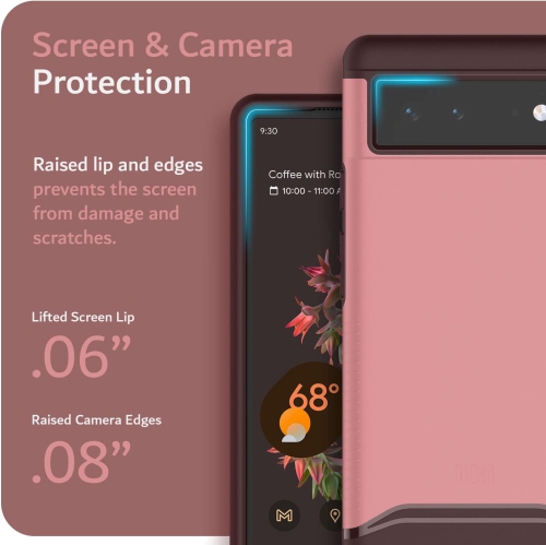 TUDIA Merge Google Pixel 6 Case Dual Layer - Smokey Pink