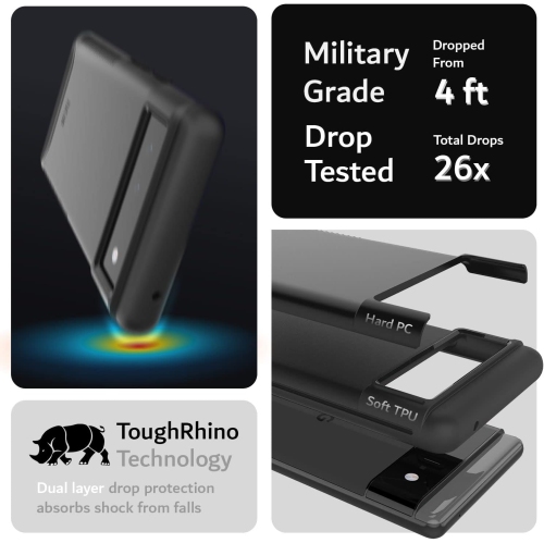 TUDIA Merge Google Pixel 6 Case Dual Layer - Matte Black