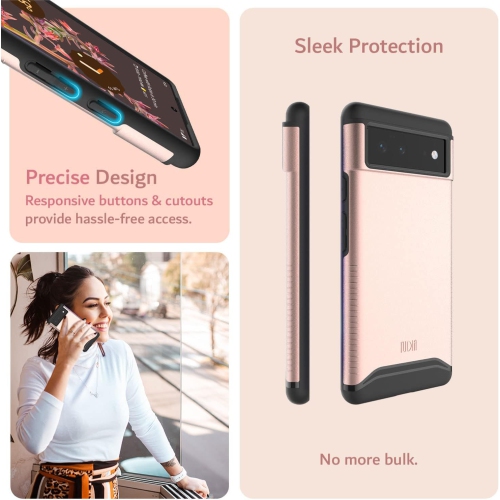 TUDIA Merge Google Pixel 6 Case Dual Layer - Rose Gold