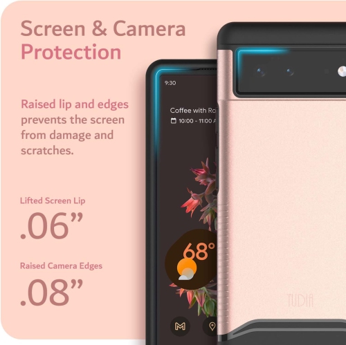 TUDIA Merge Google Pixel 6 Case Dual Layer - Rose Gold