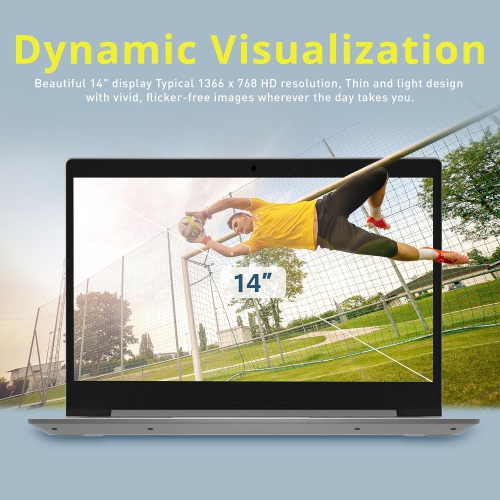 Lenovo IdeaPad 1 14" HD Business Laptop, AMD A6-9220e, 64GB eMMC, 4GB RAM, AMD Radeon R4 Graphics, 1 Year Office 365, Windows 10 S, Platinum Gray,