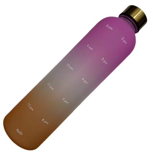 Nouvelle bouteille d'eau Life Sports motivationnelle, avec marqueur de temps, couvercle à vis, plastique 900 ml rose orange