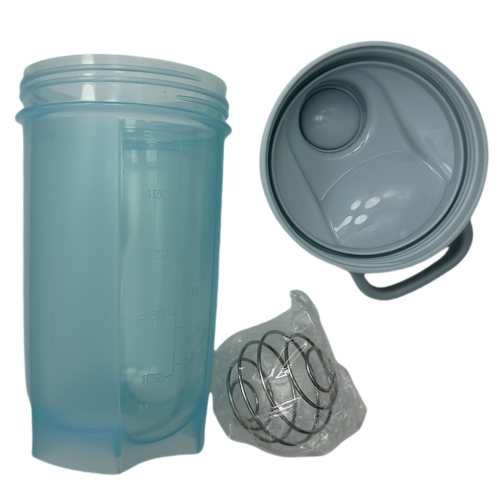 Bouteille mélangeuse portative 500 ml bleue New Life