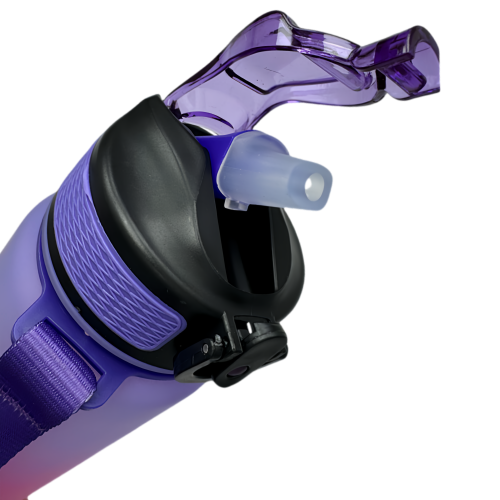 Nouvelle bouteille d'eau Life Sports d'extérieur, avec marque à l'échelle, avec paille, bouteille étanche, plastique, 600 ml violet rose