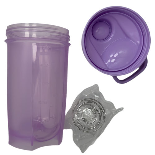 Bouteille mélangeuse portative New Life, violet 500&nbsp;ml