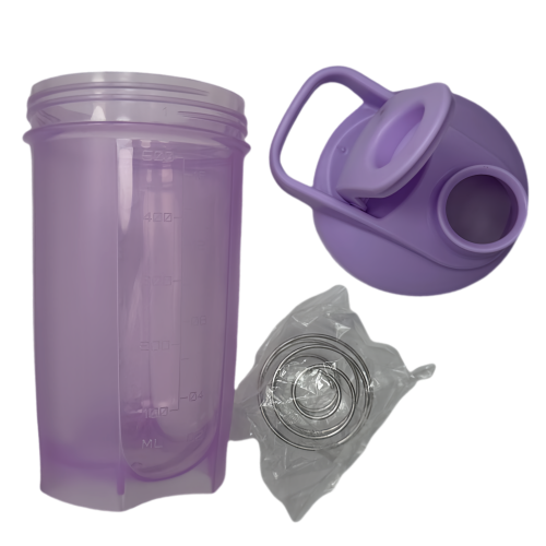 Bouteille mélangeuse portative New Life, violet 500&nbsp;ml