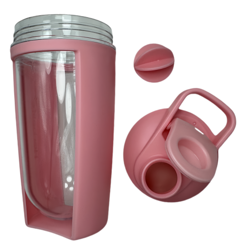 Bouteille mélangeuse portative New Life, rose 500 ml