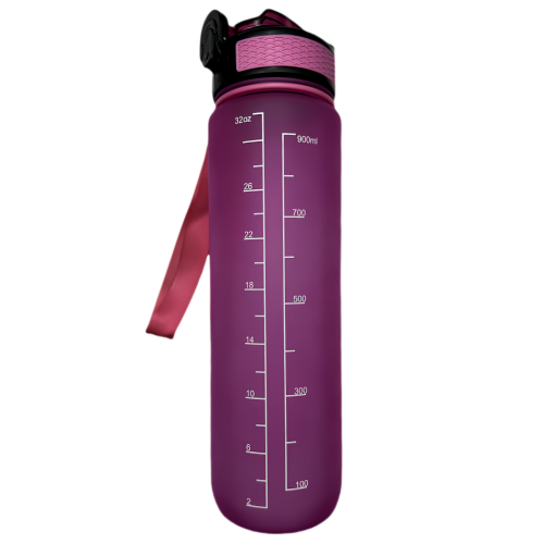 Nouvelle bouteille d'eau Life Sports d'extérieur, avec marque de balance, avec paille, bouteille étanche, plastique, 900 ml rose