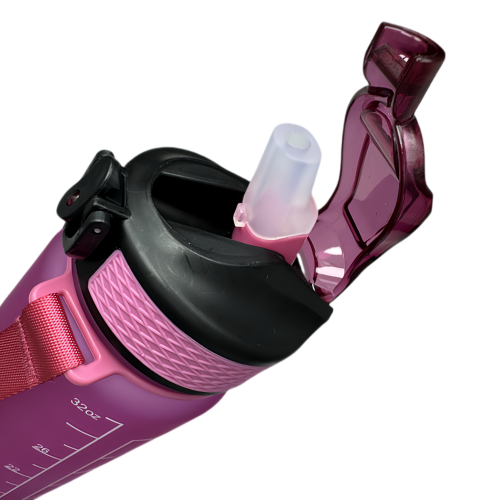 Nouvelle bouteille d'eau Life Sports d'extérieur, avec marque de balance, avec paille, bouteille étanche, plastique, 900 ml rose