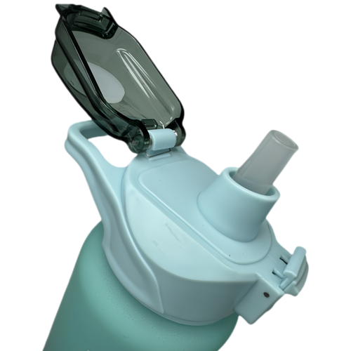 Nouvelle bouteille d'eau Life Sports d'extérieur, avec marque à l'échelle, avec paille, bouteille étanche, plastique, violet 1000 ml vert