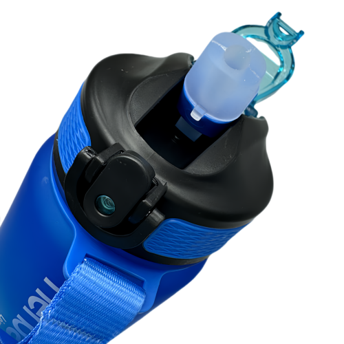 Nouvelle bouteille d'eau Life Sports d'extérieur, avec marque de balance, avec paille, bouteille étanche, plastique, dégradé bleu 600 ml