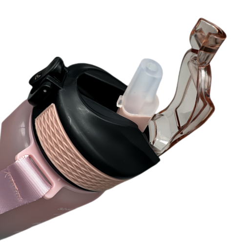 New life Water Bottle Outdoor Sports, With Scale Mark,With Straw,Leakproof Drinking Bottle, Plastic,900ml Pink Blue