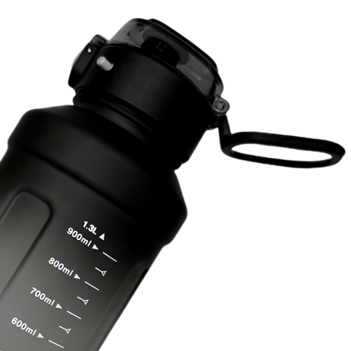 Nouvelle bouteille d'eau Life Sports d'extérieur, avec marque à l'échelle, avec paille, bouteille à l'épreuve des fuites, plastique, 1300&nbsp;ml