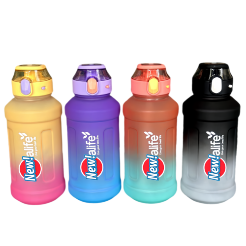 Nouvelle bouteille d'eau Life Sports d'extérieur, avec marque à l'échelle, avec paille, bouteille à l'épreuve des fuites, plastique, 1300&nbsp;ml