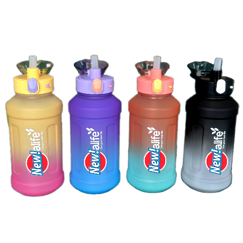 Nouvelle bouteille d'eau Life Sports d'extérieur, avec marque à l'échelle, avec paille, bouteille à l'épreuve des fuites, plastique, 1300&nbsp;ml